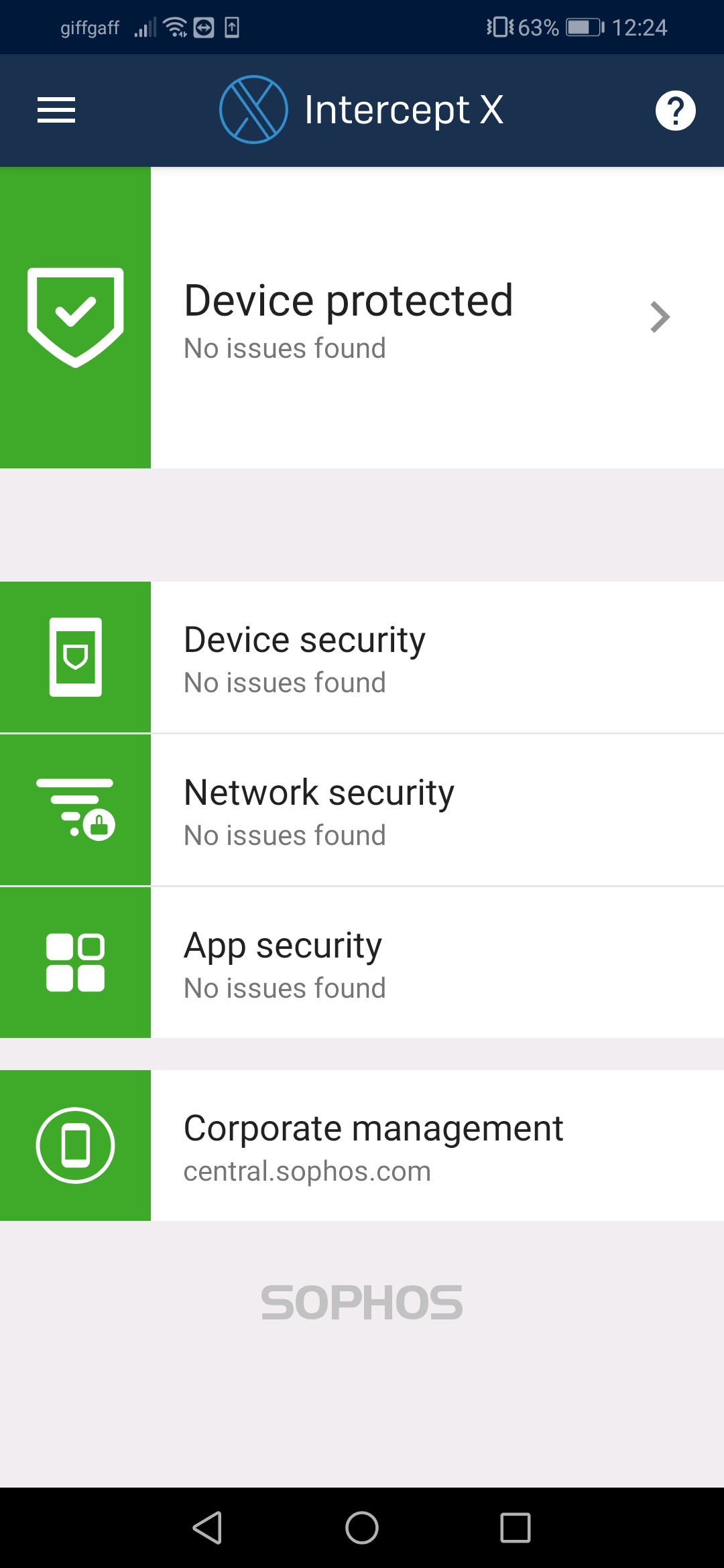 Sophos Intercept X for Mobile - Android Device Overview